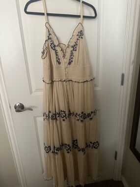 torrid fest Maxi Dress with Navy Floral Embroidery